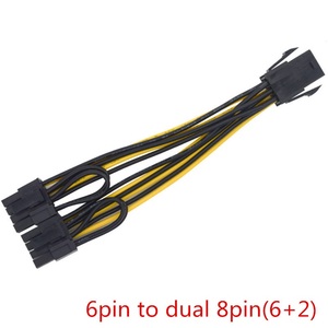 อะแดปเตอร์จ่ายไฟ PCI Express สำหรับการ์ดจอ8พิน6 + 2พินตัวแยกสัญญาณ GPU VGA Y-สายต่อขยายการ์ดแสดงผล - Product Image 2