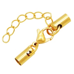 西尼珠宝饰品配件出售不锈钢绳端帽配龙虾爪扣桶手链扣 - Product Image 5