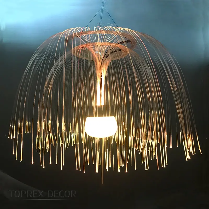 Toprex 장식 LED 휴일 빛 큰 사건 장식 해파리 섬유 광학적인 점화