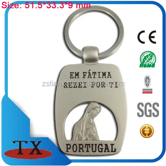 Chaveiro de metal do turismo de fatima da portugal em chaveiro