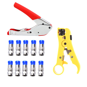 1 Set Compression <strong>Tool</strong> <strong>Kit</strong> F-Type for RG58 RG59 RG6 Connectors Coaxial Cable Stripper Crimping Set F Connector Compression <strong>Tool</strong>