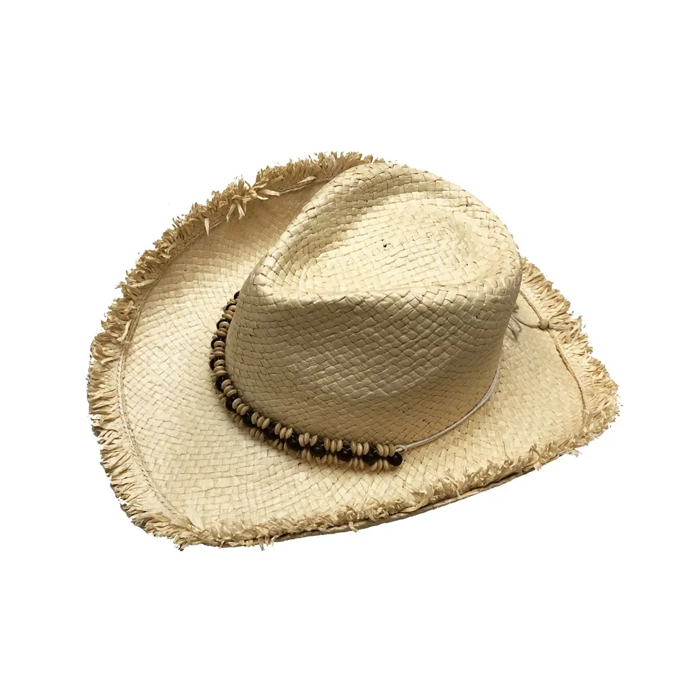 Sombrero de vaquero de paja de papel de playa para hombre reciclado hecho a mano de alta calidad