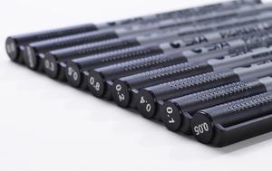 9 Set Siyah Farklı İpucu Mikro Kalem Su Geçirmez Arşiv mürekkep Fırça Kaligrafi Fineliner Kalemler - Product Image 6