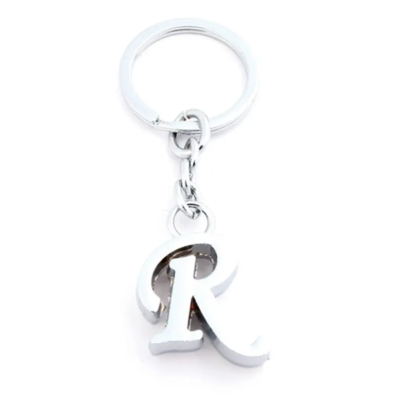 カスタム亜鉛合金金属アルファベット文字「R」キーホルダー
