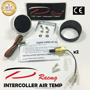 52mm D-BL דיגיטלי להתקין רכב vent intercooler אלומיניום כחול תצוגת LED עם צריכת אוויר