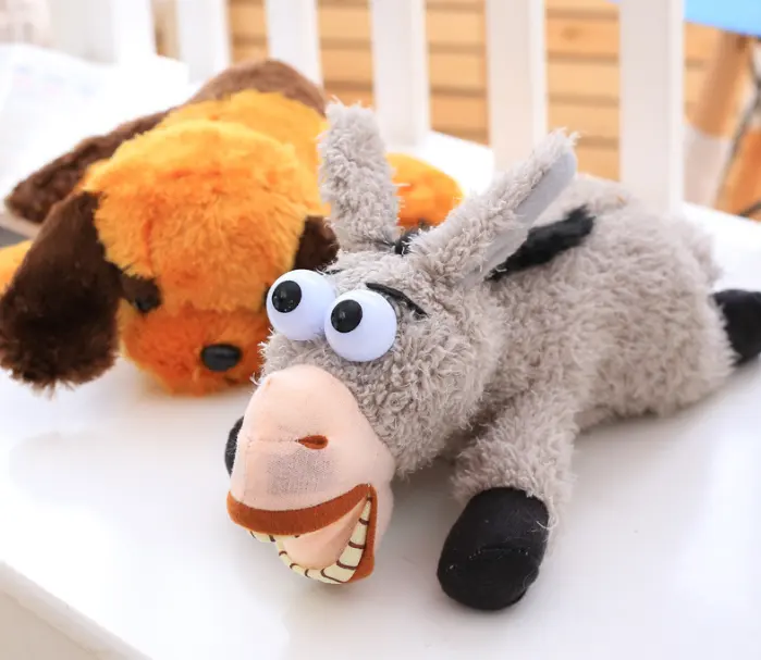Tier serie elektrische lachen und roll hund donkey simulation plüsch spielzeug