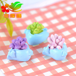 Yapay Mini Boy Reçine Etli ile pot DIY Mikro Peyzaj Peri Bahçe Dekorasyon Mini oyuncaklar