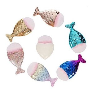100 takım lazer logo <span class=keywords><strong>6</strong></span> parça gül petal altın makyaj fırça seti ile bir ücretsiz mermaid fırça