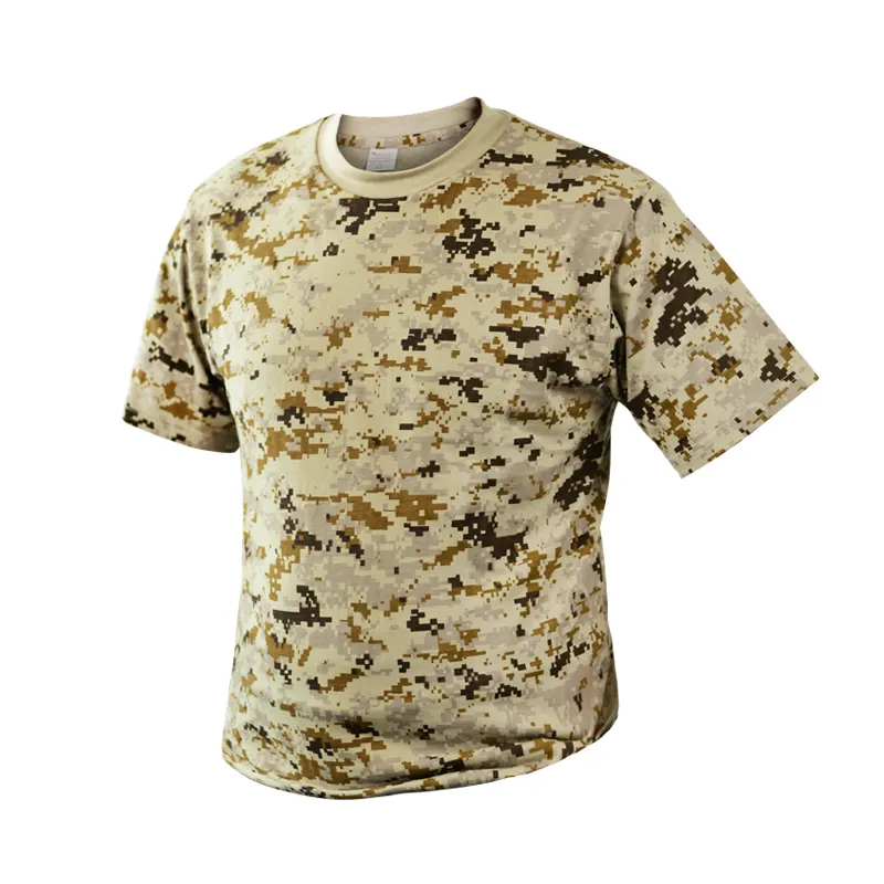 Camisetas de algodón personalizadas camiseta de camuflaje venta al por mayor camiseta de camuflaje del desierto Red de camuflaje al por mayor