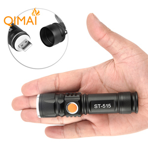 Dahili pil T6 güçlü taktik Led el feneri cep şarj edilebilir zumlanabilir USB Torch yüksek lümen el feneri