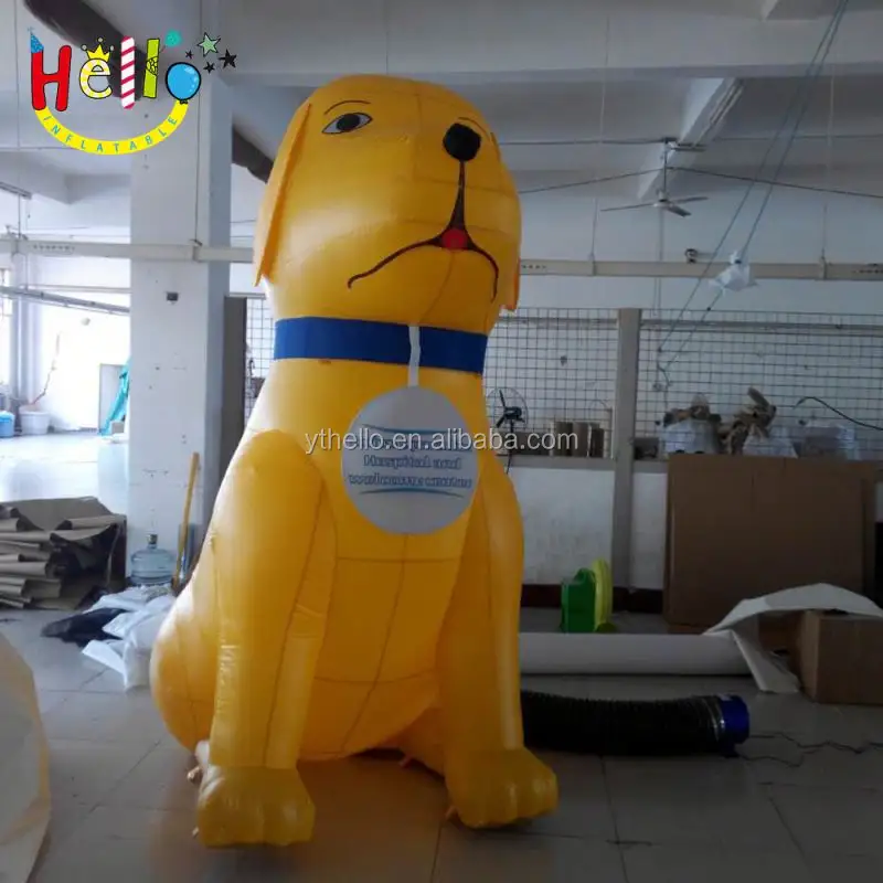 Animale gonfiabile delle mascotte del cane gonfiabile giallo gigante per la pubblicità