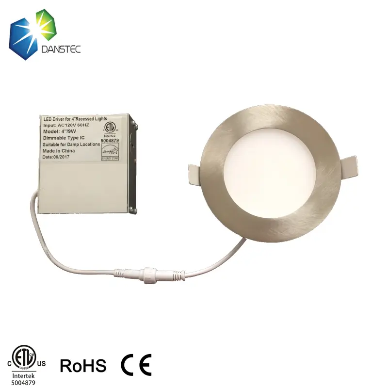 Etl energy star-lámpara de techo empotrada de hormigón, luz led de techo para cocina, 3CCT, 5CCT, 4 ", 9w