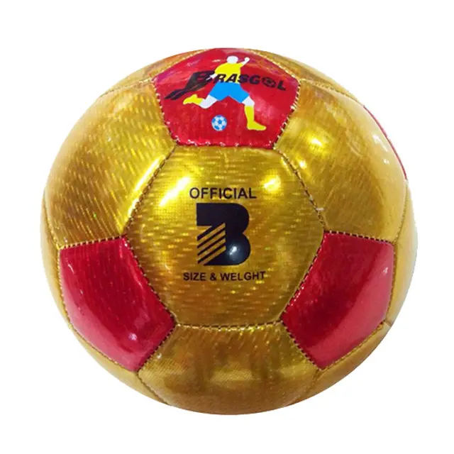Pelotas डे futbol थोक थोक मूल्य कस्टम मुद्रित पिचकाकर चमकदार TPU मिनी गोल्डन फुटबॉल गेंद के आकार 3