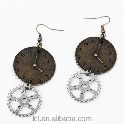 Pas cher bijoux de mode steampunk montre gear boucles d'oreilles robe de soirée nouveau fabriqué en Chine yiwu