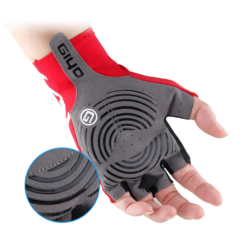 Guantes de mano para ciclismo con Gel de medio dedo, venta al por mayor, guantes de carreras para ciclismo