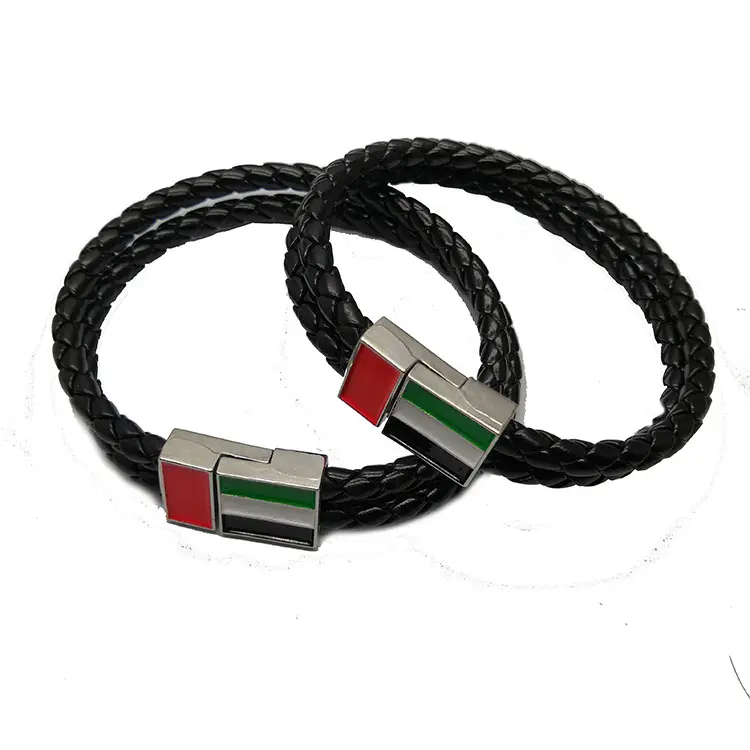 Custom Pu Leather UAE National Day Flag Bracelet