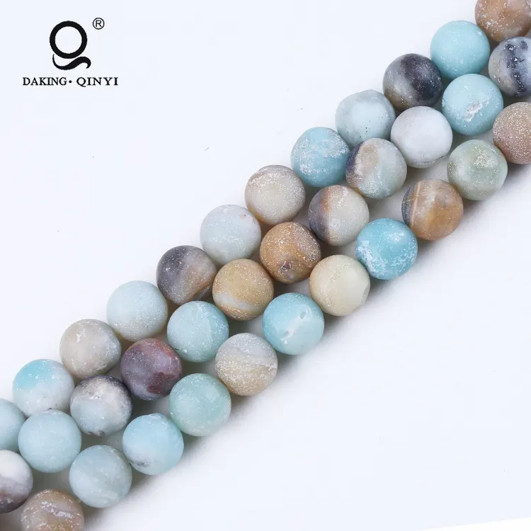 Multi Color Natural Matte Frosted Gems Stones Beads Jewelry