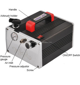 HS-216K Completo TATUAGGIO TEMPORANEO AIRBRUSH COMPRESSORE D'ARIA KIT Body Art Pittura Set Stencil - Product Image 2