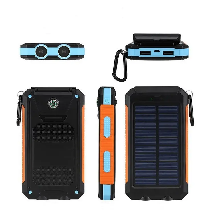 Banco de energía portátil de 10000mAh, cargador Universal para teléfonos móviles, tabletas, batería externa, cargador Solar, Banco de energía personalizado resistente al agua