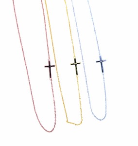 הגעה חדשה פשוט דק מעדן שרשרת <span class=keywords><strong>100</strong></span>% 925 סטרלינג כסף סידאוואי צלב שרשרת