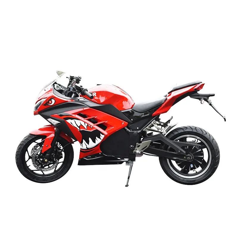 2021 güçlü 3000W 72V motosiklet elektrikli motosiklet ile büyük tekerlekli yarış motosikleti