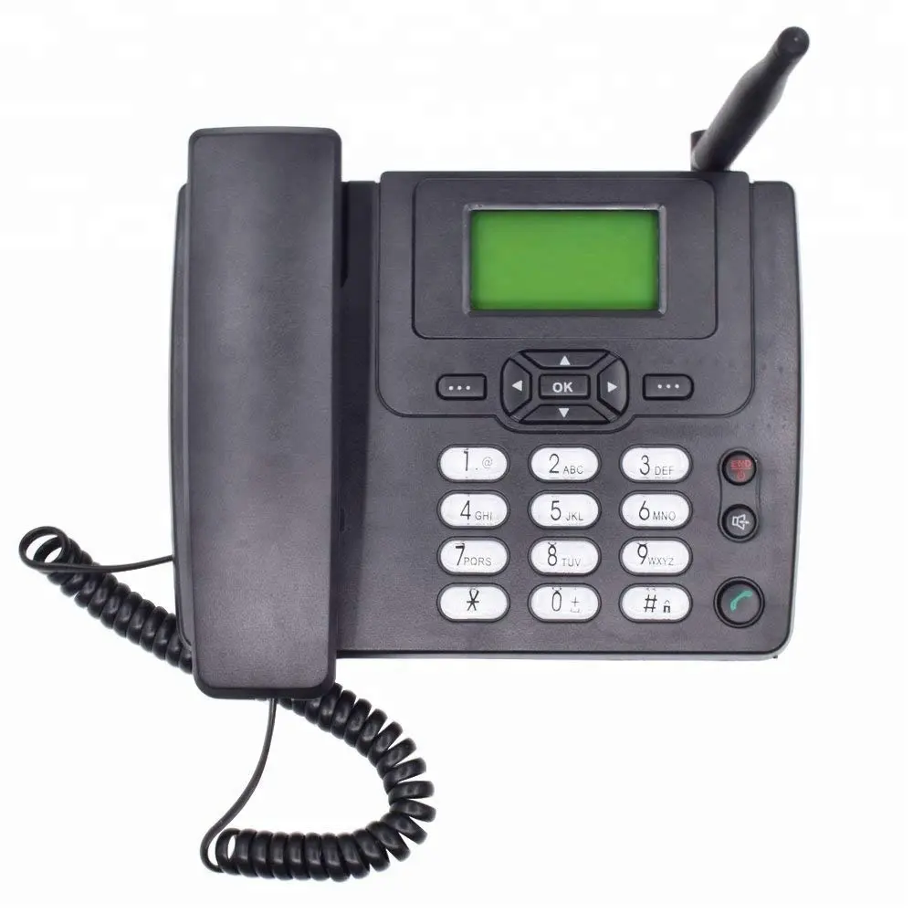 Teléfono inalámbrico fijo GSM, con Radio FM y escritorio, con ranura para tarjeta SIM y función SMS, precio más barato
