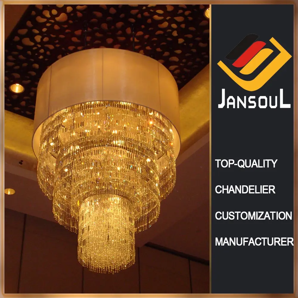 Jansoul الإضاءة يتوهم شبه فلوش شنت الفاخرة الحديثة أباجورة من القماش الثريا