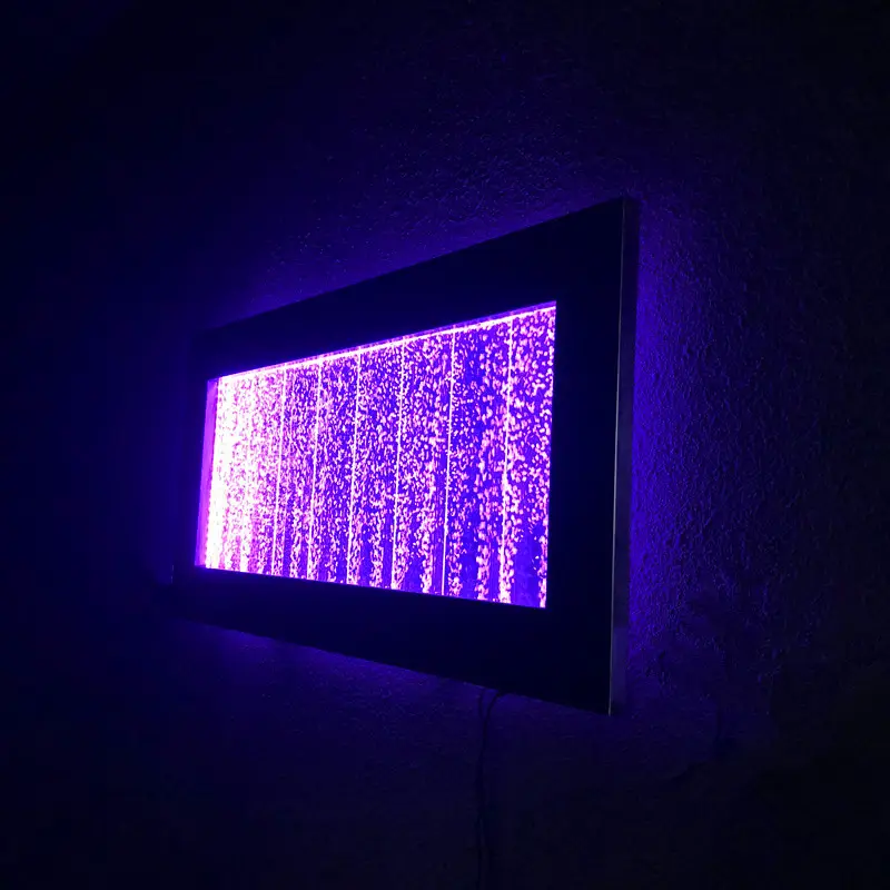 Burbuja de agua colgante de pared con divisor de habitación de fuente iluminado