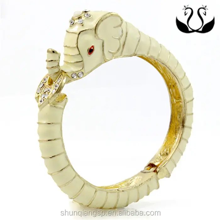 Pulseira de elefante estrangeiro, cabeça de elefante para abertura de óleo, braceletes de liga de diamante, pulseira de ouro para cabelo de animais personalizados