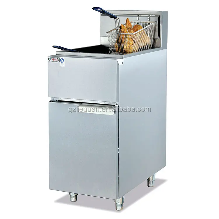 35 L Vertical Commercial Gas Chicken 1 Tank 2 Baskets Chips Deep Fryers With 3 Tube