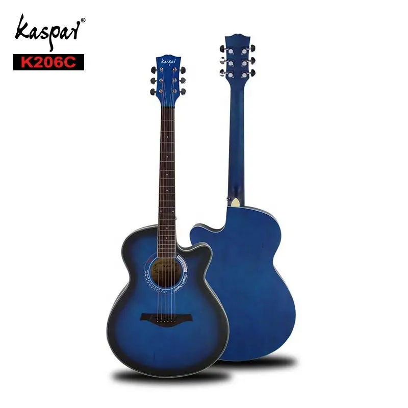 Kaspar chino guitarra fábrica OEM barato guitarra clásica azul guitarra de viaje de 40 pulgadas