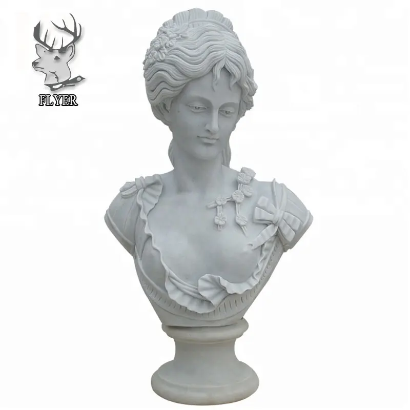 Scultura in pietra per interni scultura in marmo bianco classica donna testa di donna statua