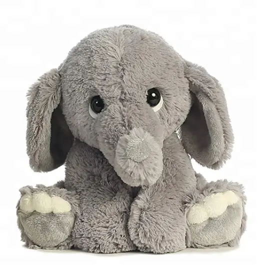 OEM de peluche de felpa Rosa sentado tamaño elefante con gran oreja/directo de fábrica de elefante de peluche de juguete para los niños