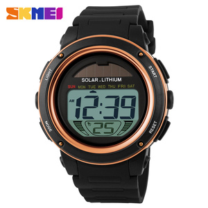 SKMEI 1096 שמש כוח שעון 50 M Waterproof ספורט דיגיטלי אלקטרוני שעוני יד לגברים