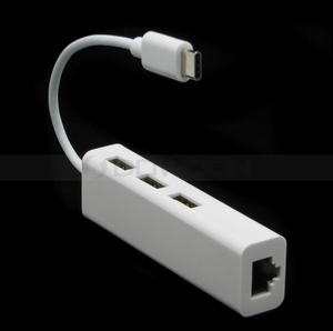 อะแดปเตอร์เครือข่ายอีเทอร์เน็ต USB3.1 Type C RJ45พร้อมฮับ USB 3ตัว - Product Image 1