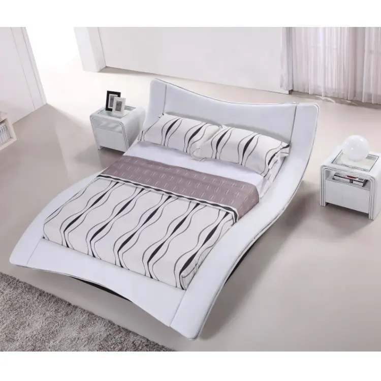 Sıcak satış hint ahşap çift kişilik yatak tasarımları ile led ışık