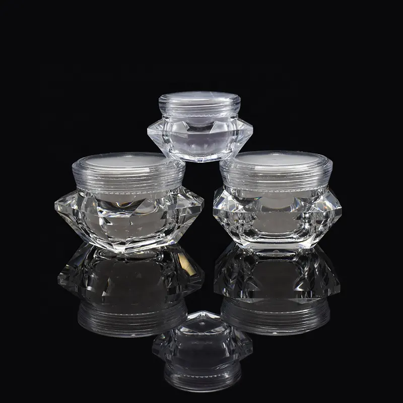 portable cosmetic packing jars 5g 10g 15g clear acrylic jars with gasket screw cap for hand cream face cream eye shadow