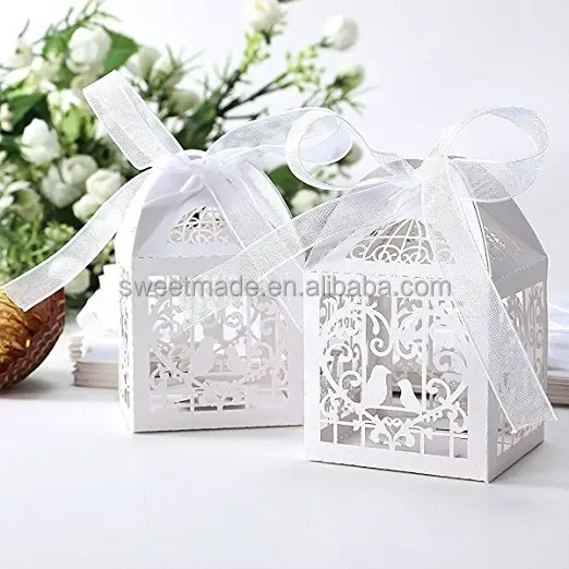 Groothandel Chinese Nieuwe Luxe Bruiloft Gunsten Bloem Dozen Snoep Laser Cut Verpakking Chocolade Papier Gift Dozen Snoep Voor Sales