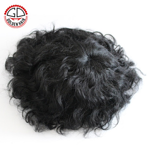 Mens Hair Piece Black Afro Curly Wig Toupee for Black Men - Product Image 5
