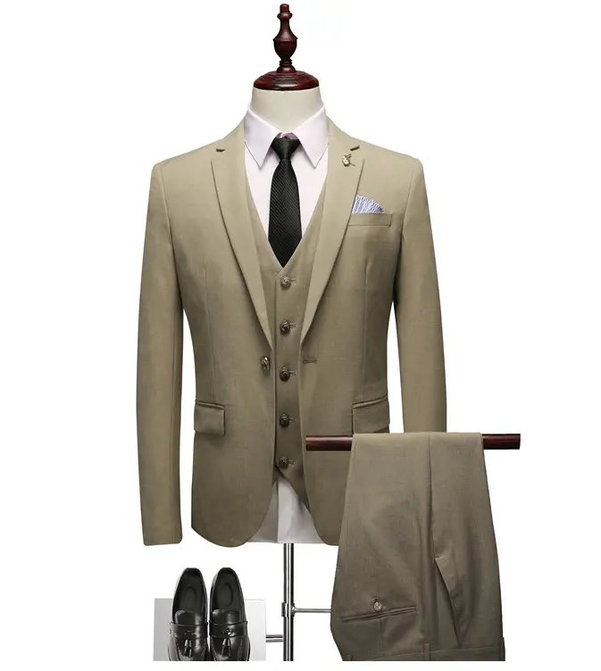 Traje de muestra de vestido a medida para hombre, traje ajustado Formal a medida, traje italiano de 3 piezas