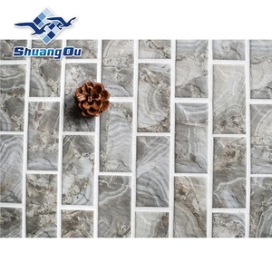 Oyster Look Green Stone Texture 45X95Mm 2X4 Gạch Gốm Bar Siêu Thị Đặc Biệt Sảnh Nhà Bếp Tường Backsplash Gạch Tàu Điện Ngầm - Product Image 4