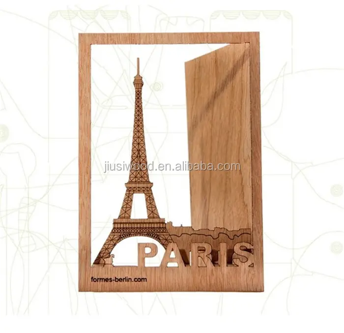 Laser cutting solid wooden postcards for souvenir