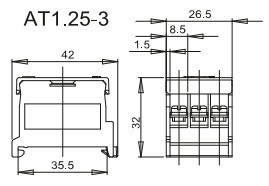 1.25毫米15A Din导轨接线端子 (AT1.25-3) - Product Image 2