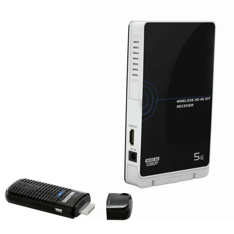 Wireless 5G HDMI AV Kit, Trasmettitore Senza Fili Sticker + Ricevitore Kit (WHDI), supporta i segnali Full HD 1080p