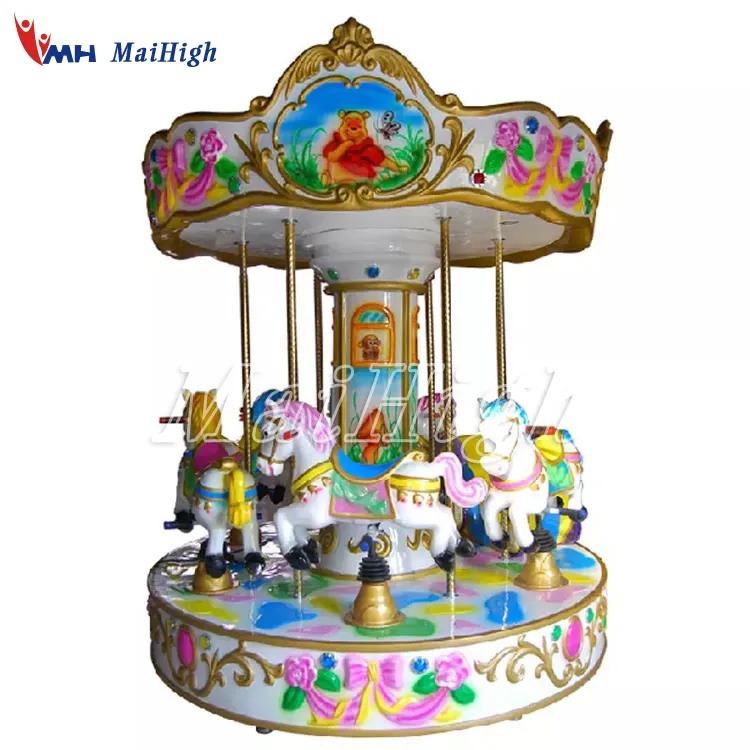 China popular amusement kiddy carousel indoor mini carousel rides for sale