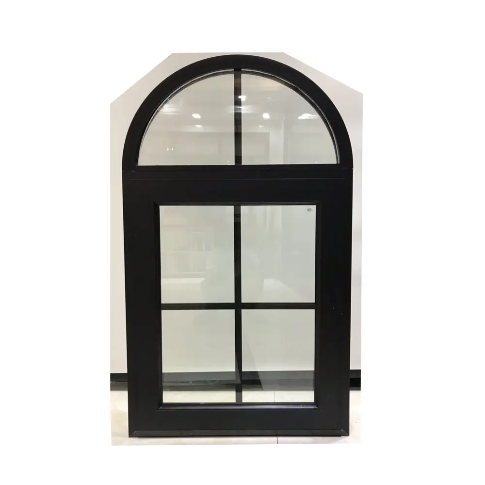 Fábrica de Guangdong, grandes ventanas de vidrio de aluminio, ventana redonda a la venta