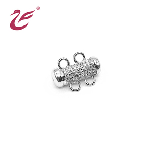 Draw <strong>String</strong> <strong>Clasps</strong> White Plated Multiple Hole Necklace Fashion Two Layer Fashion Design 925 Sterling Silver Pearl <strong>Clasp</strong> Zircon - Product Image 2