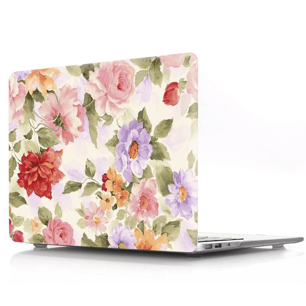 Aquarelle fleurs roses-Multicolore