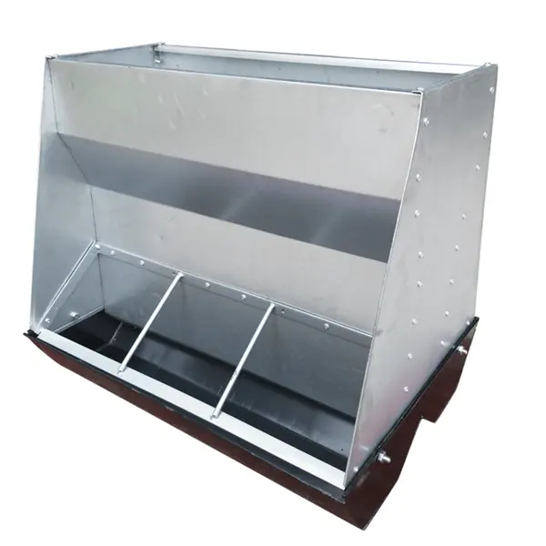 Steel double side pig feeder system pig feeding tough for farrowing crate sow automatic feeder