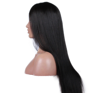 Premier Middle <strong>Part</strong> Indian Remy <strong>Long</strong> Black Straight Human <strong>Hair</strong> Wig for Black <strong>Men</strong>